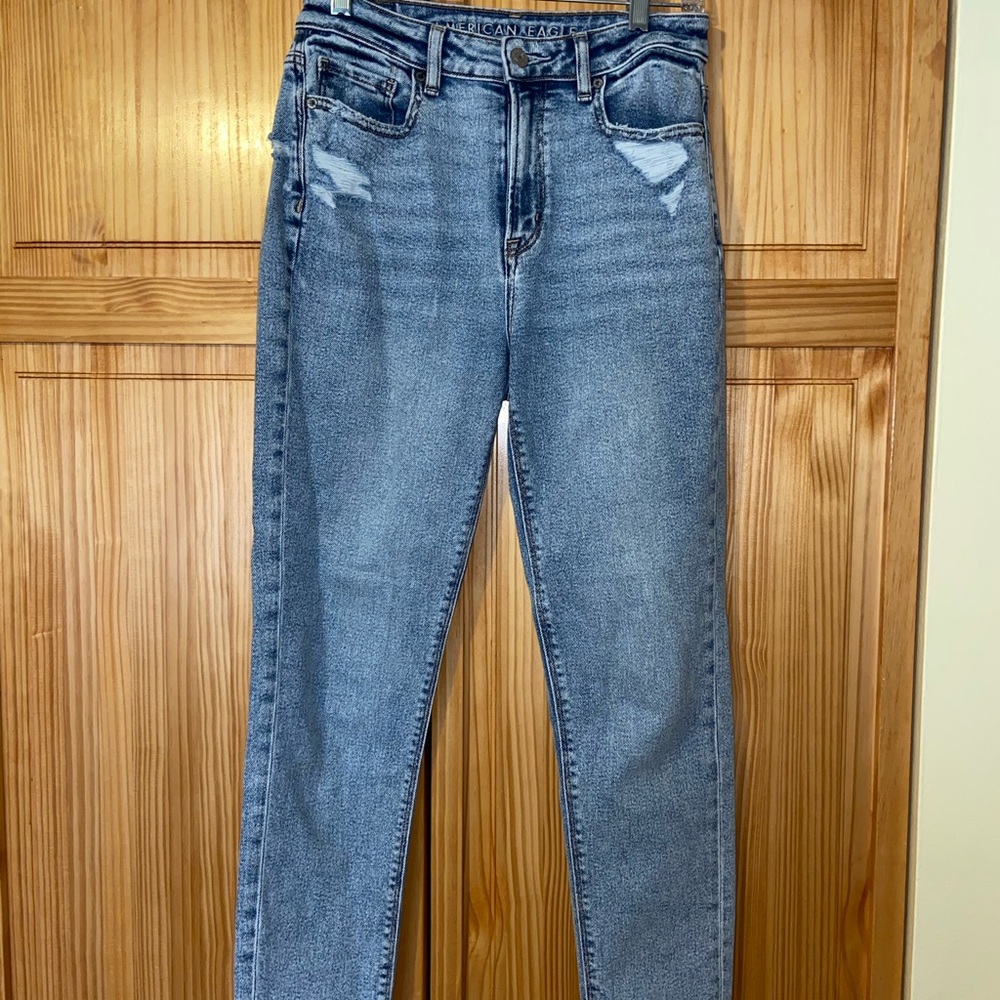 American Eagle distressed mom jeans